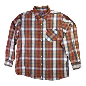 Shady Limited 8 Button Up Shirt Men XL Brown Black Plaid Embroidered Eminem 90s